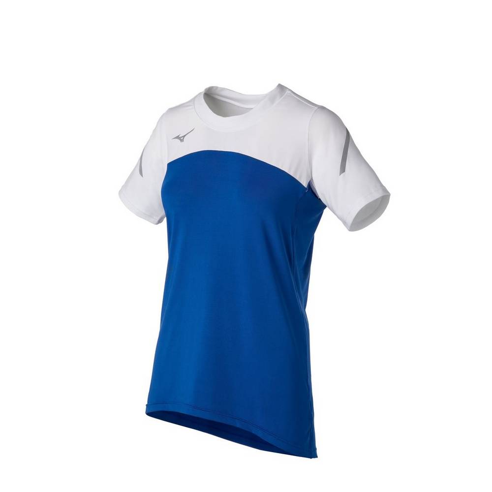 Mizuno Women's Techno VII Short Sleeve Jersey Royal/White (440682-IDH)